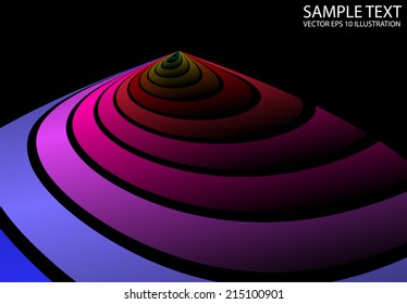 Swirled vector rainbow background illustration - Curved stripes rainbow colorful template