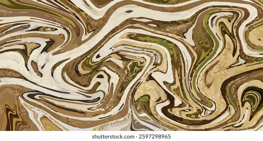 A swirling abstract background featuring cream, beige, brown, and green marbled patterns, evoking a natural, earthy feel.