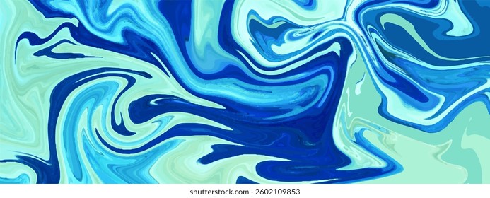 A swirling abstract background in various shades of blue and turquoise.