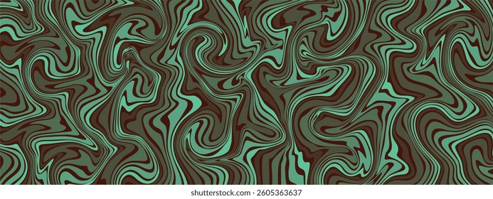 a swirling, abstract pattern with a flowing, liquid like effect. The color palette consists of teal and brown hues, creating a marbled or wavy texture.