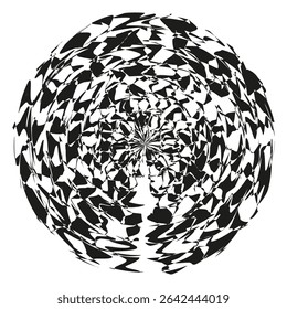 Swirling abstract pattern. Hypnotic radial design. Dynamic vector illusion. Optical motion art.