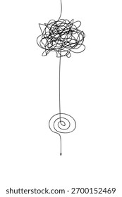 Swirling black lines create abstract art on a white background