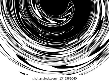 Swirling Black and White Lines Modern Abstract Vector Background