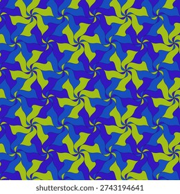 Swirling blue and green shapes pattern