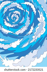 Swirling blue sky and cloud background