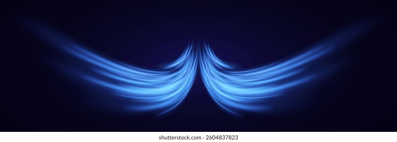 Swirling blue trail.Speed ​​effect.Sparkling bright dust trail.Vector.EPS 10.