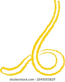 Um traçado de pincel giratório com bordas texturizadas em uma curva dinâmica. A linha faz um loop graciosamente, criando uma forma abstrata elegante. Ilustração de vetor de desenhos animados.