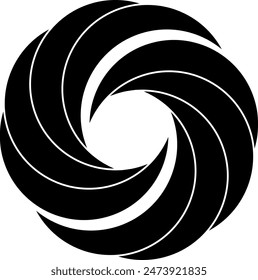 Swirling circles. Abstract spirals and liquid twirls. Hypnotic shapes black vector graphic, vortex symbol. Free Vector, Spiral and swirl motion twisting circle, Vector illustration.