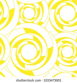 Swirling circles seamless pattern.Modern stylish texture.Yellow and white