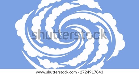 A swirling cloud formation in a clear blue sky viewed from below