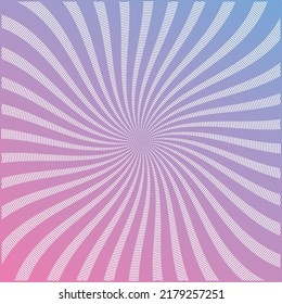 A swirling concentrated line made of purple gradation in a square