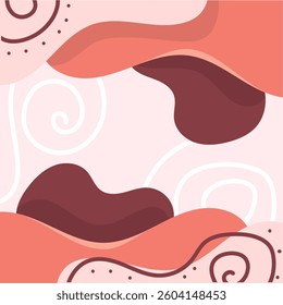 Swirling coral and maroon composition. Vector