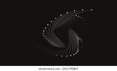 Swirbelnde dynamische Punktlinien-Elemente rhythmisch abstrakter Hintergrund