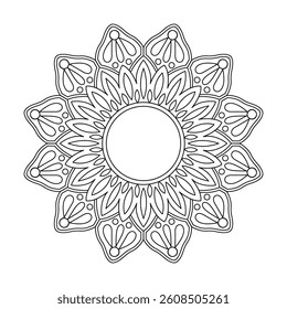 Swirling Floral Energy Mandala Coloring Book Page