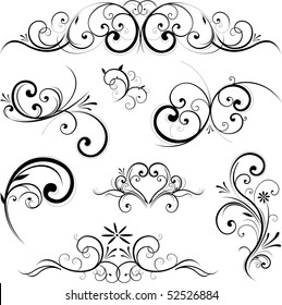 Swirling flourishes decorative floral elements