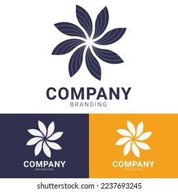 swirling flower logo vector design