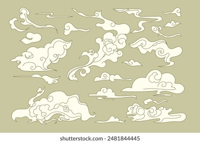 Swirling, flowy smoke, cloud, illustration vector dreamy set freestyle, texture, symbol, handwriting, ink, eastern, dragon pack bundle, swirl, asian, asia, vietnamese, southeast, mystery, powerful	
