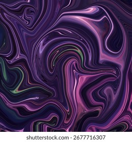 Swirling fluid abstract artwork in deep violet and pink shades with dynamic marble texture and modern artistic flow.