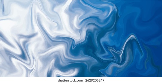 A swirling, fluid marble of blue and white tones evoking motion and depth.