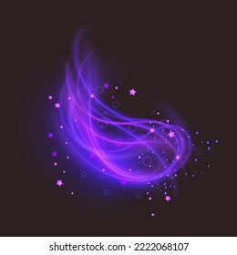 Swirling galaxy and stars in dark sky Background with galaxy and universe Vector format
