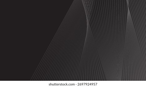 Swirling gray lines create a dynamic and modern design over a dark background, offering a sleek and sophisticated visual with a sense of movement and subtle contrast