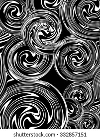 Dibujado a mano de remolino de varios fondos en blanco y negro. Vector