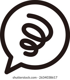 A swirling, hazy mark. Icons of negative emotions such as anxiety, worry, and confusion. Vector illustration material.