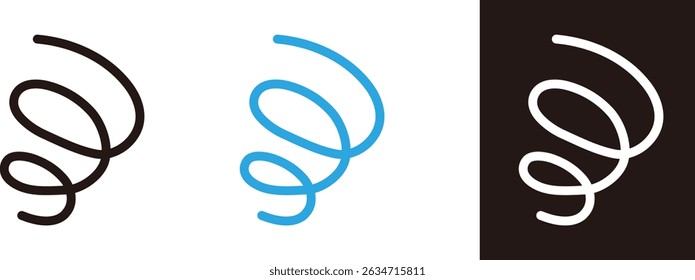 A swirling, hazy mark. Icons of negative emotions such as anxiety, worry, and confusion. Vector illustration material.