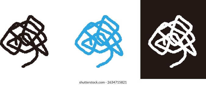 Uma marca turva e nebulosa. Ícones de emoções negativas, como ansiedade, preocupação e confusão. Material de ilustração vetorial.