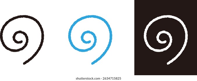 A swirling, hazy mark. Icons of negative emotions such as anxiety, worry, and confusion. Vector illustration material.