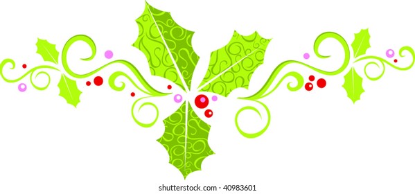 swirling holly banner