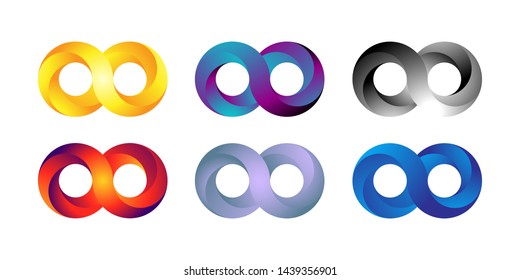 swirling infinite logo design isolated on white background