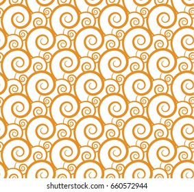 swirling Japanese pattern seamless, gold chinese background vector illustration