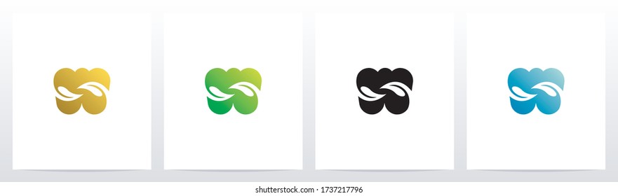 Swirling Leaves On Letter Logo Design W