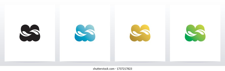 Swirling Leaves On Letter Logo Design M