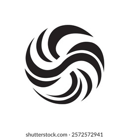 Swirling Lines Forming a Symmetrical Logo Illustration 