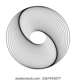 Swirling modern geometric element. Illusion effect spiral background. Tunnel abstract. Design with stroke, lines and flow. 3D tunnel grid. Vector illustration