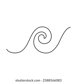 Swirling ocean wave design featuring elegant curves and smooth lines