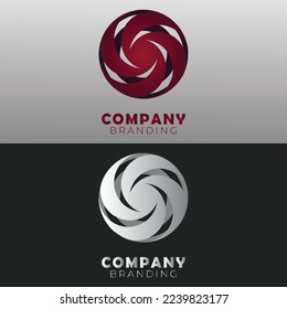 swirling orb logo design in vector