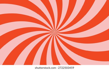 Un patrón de remolino de franjas radiales alternas de color naranja y rosa claro