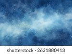 Swirling patterns of deep blue and light azure blend together, creating a celestial background filled with shimmering stars against a night sky, evoking a sense of tranquility and wonder