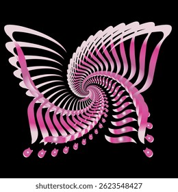 Swirling Pink Butterfly Wings Abstract Ornamental Design