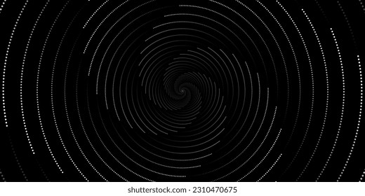 Swirling radial background. Black and white Halftone dotted background Pop art overlay texture.