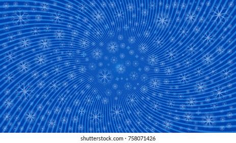 Swirling radial background with snowflakes christmas decoration