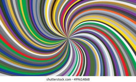 Swirling radial background. Vortex background. Helix background. Colorful vector background.
