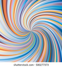 Swirling radial background. Vortex background. Helix background. Colorful vector background.