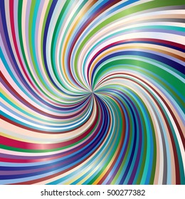 Swirling radial background. Vortex background. Helix background. Colorful vector background.