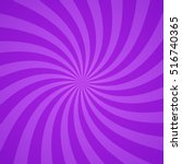 Swirling radial bright purple pattern background. Vector illustration for swirl design. Vortex starburst spiral twirl square. Helix rotation rays. Scalable stripes. Fun sun light beams.