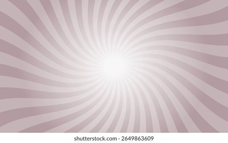 Swirling radial gray background. Gray groovy vortex spiral twirl. Twirl sunburst psychedelic pattern. Swirl candy background. Vector illustration.