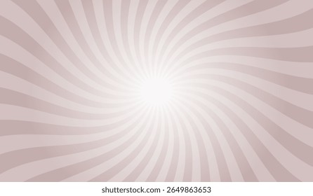 Swirling radial gray background. Gray groovy vortex spiral twirl. Twirl sunburst psychedelic pattern. Swirl candy background. Vector illustration.